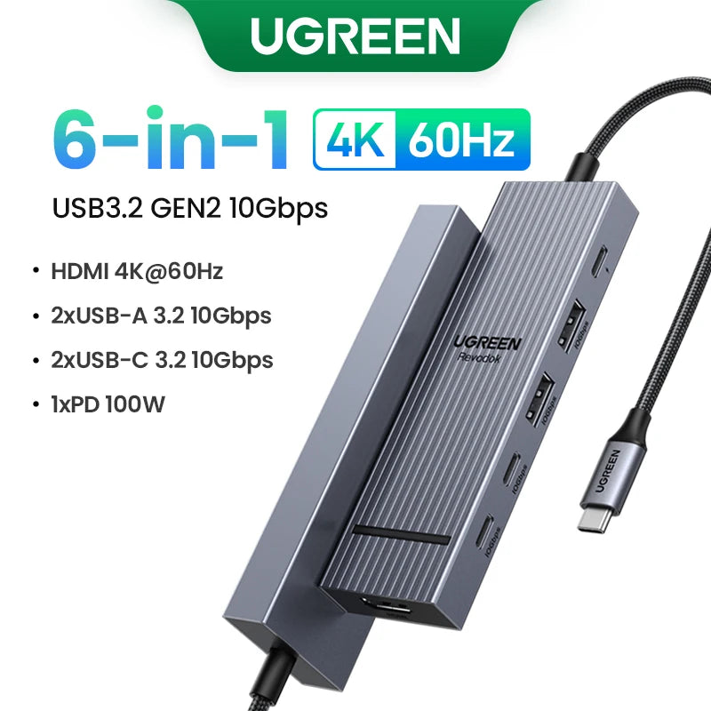 UGREEN Dual HDMI USB HUB 8K HDMI Adapter 10 in 1 Splitter with RJ45 USB 3.0 PD 100W Dock for MacBook Pro Air M2 M1 USB C HUB