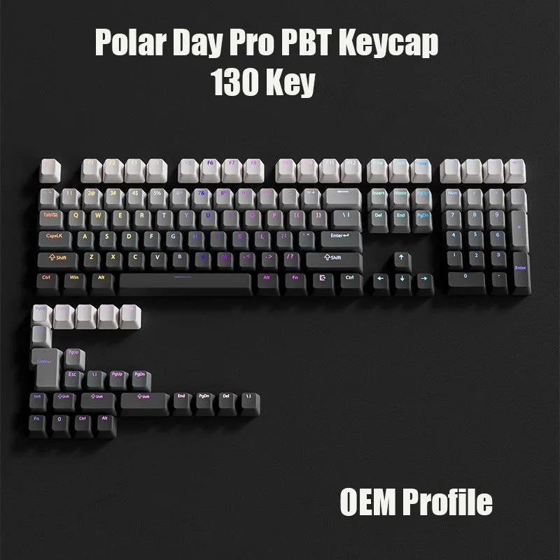 133 Keys Gradient Red Purple Gray PBT Keycap Gamer Mechanical Keyboard Top Print Shine Through Double Shot OEM Profile Key Caps