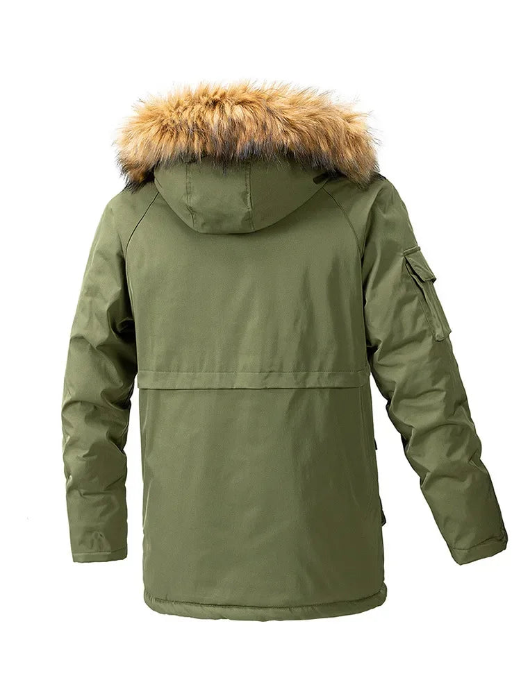 Windbreaker Parkas Coat Coldproof Cotton-padded Male Outerwear Winter Jacket Men Thicken Fleece Jackets Man Streetwear parkas