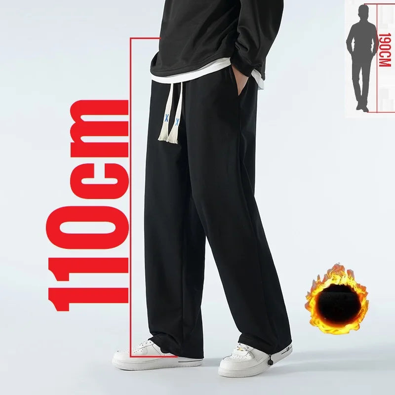 Big Tall Men Sweat Pant Drawstring Extra Long Length Sweatpant Stretch Winter Fleece Sport Jogger Trouser Male 200Cm 190cm 120cm