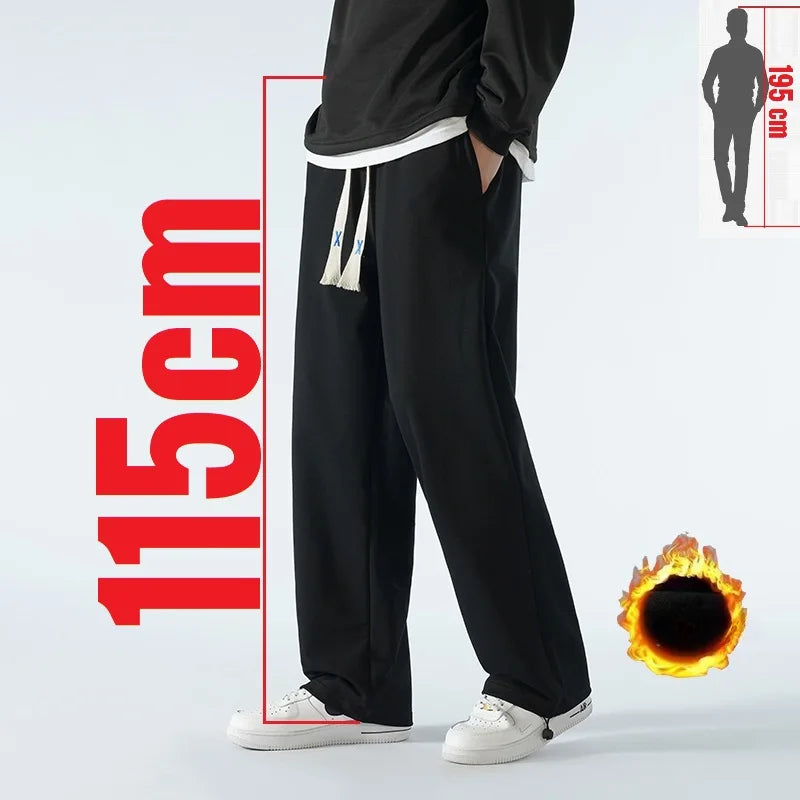 Big Tall Men Sweat Pant Drawstring Extra Long Length Sweatpant Stretch Winter Fleece Sport Jogger Trouser Male 200Cm 190cm 120cm