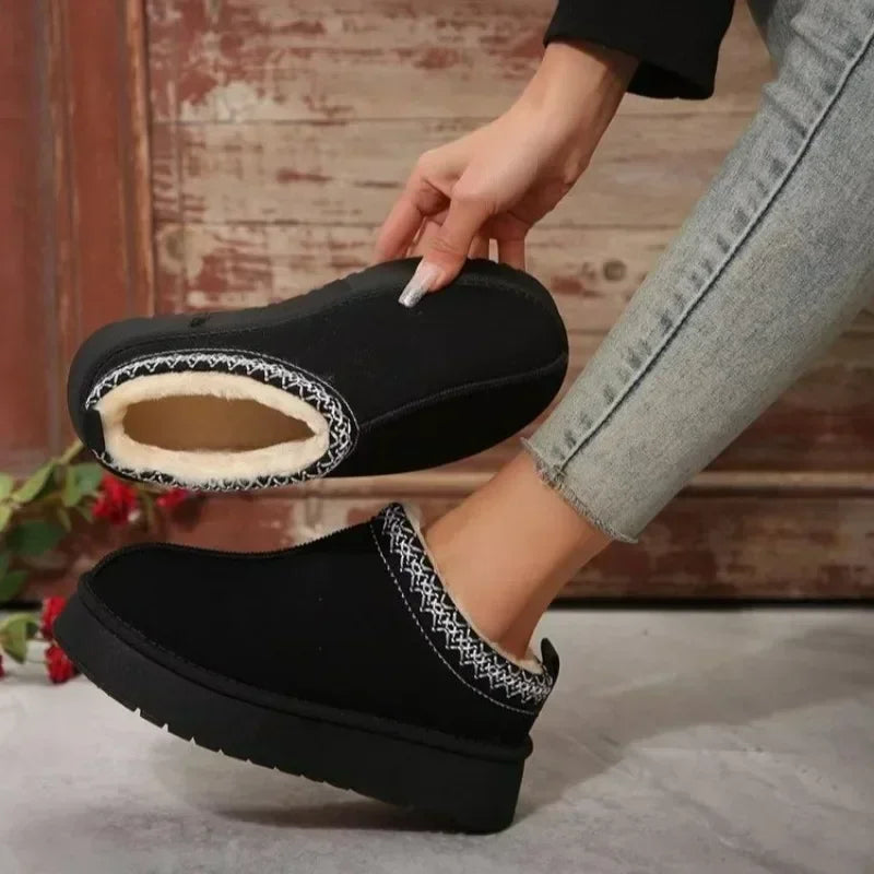 Chelsea Ankle Snow Boots Women Winter New Brand Fur Short Plush Warm Flats Slippers Platform Shoes Flip Flops Botas Cotton Shoes