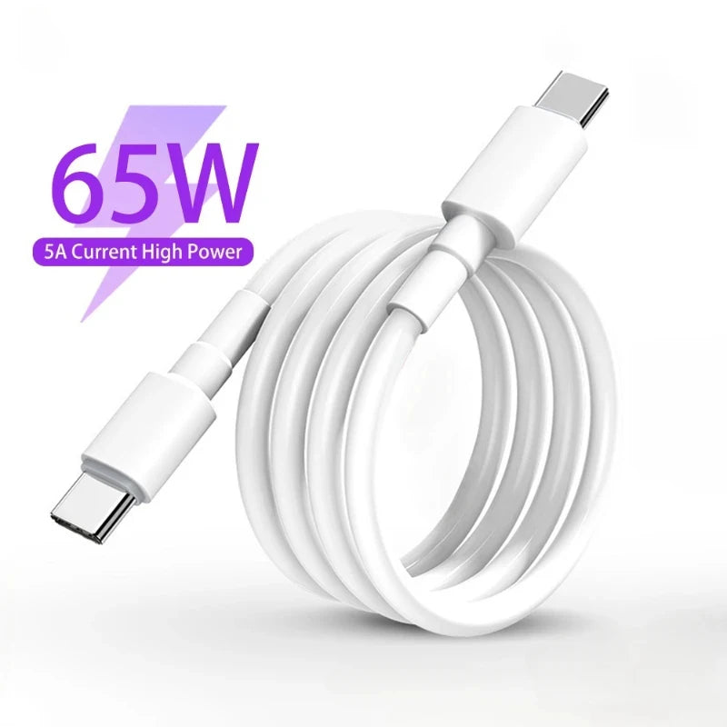 65W PD Super Fast Charging cable Type-C to Type-C 1/2M laptop power adapter cable QC Suitable for iPhone 15 series fast charging