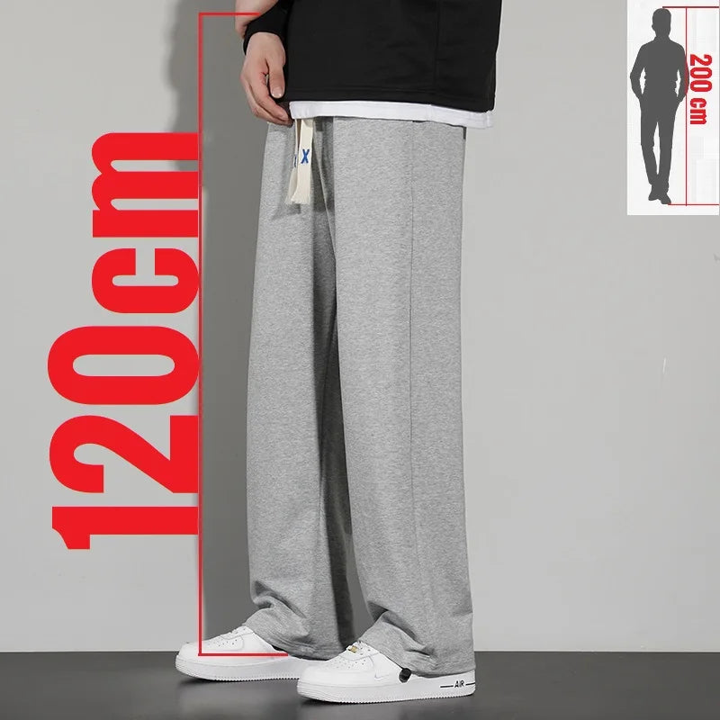 Big Tall Men Sweat Pant Drawstring Extra Long Length Sweatpant Stretch Winter Fleece Sport Jogger Trouser Male 200Cm 190cm 120cm