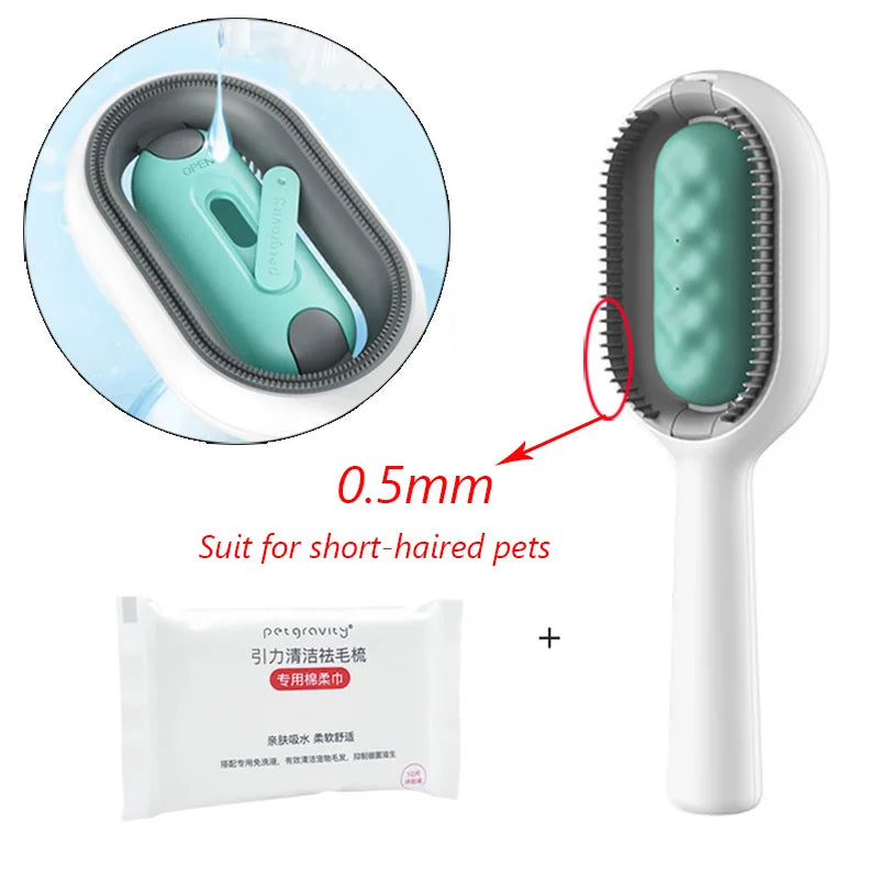 Double Sided Hair Removal Brushes for Cat Dog Pet Grooming Comb with Wipes Kitten Brush Gato Accesorios Artículos Para Mascotas